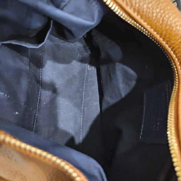 LUANA FERRACUTI Leather ShoulderBag With Ruched Handie Made In Italy Cognac EUC - Picture 12 of 16